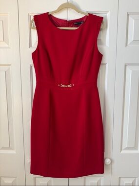 Red Sleeveless Sheath Dress